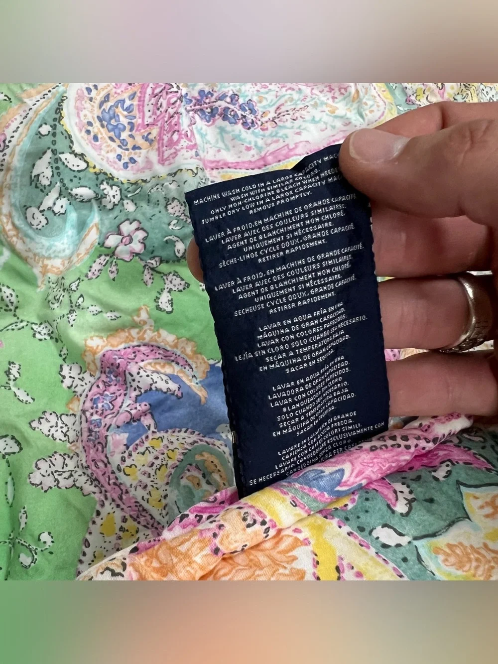 Ralph Lauren Comforter Jamaica Paisley King Coral Pink Floral Bedspread 100x87
